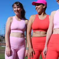 HIGH-NECK SPORTS BRA // TANGERINE