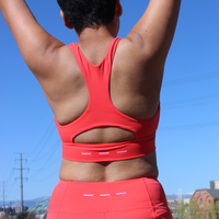 HIGH-NECK SPORTS BRA // TANGERINE