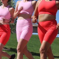HIGH-NECK SPORTS BRA // TANGERINE