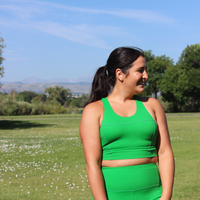 MID-NECK SPORTS BRA // LUCKY CLOVER