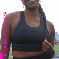 MID-NECK SPORTS BRA // ONYX