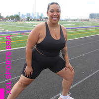 MID-NECK SPORTS BRA // ONYX