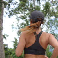 MID-NECK SPORTS BRA // DARK GREY