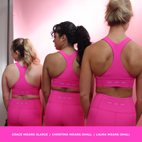 MID-NECK SPORTS BRA // HOT PINK
