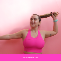 MID-NECK SPORTS BRA // HOT PINK