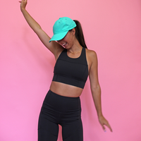 MID-NECK SPORTS BRA // DARK GREY