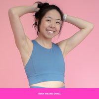 HIGH-NECK SPORTS BRA // BLUE STEEL