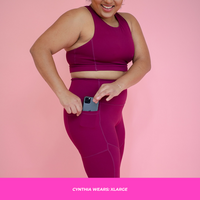 HIGH-RISE LEGGING 25" // RASPBERRY