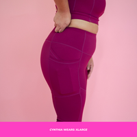 HIGH-RISE LEGGING 25" // RASPBERRY