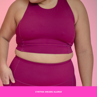 HIGH-NECK SPORTS BRA // RASPBERRY