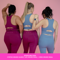 HIGH-NECK SPORTS BRA // BLUE STEEL