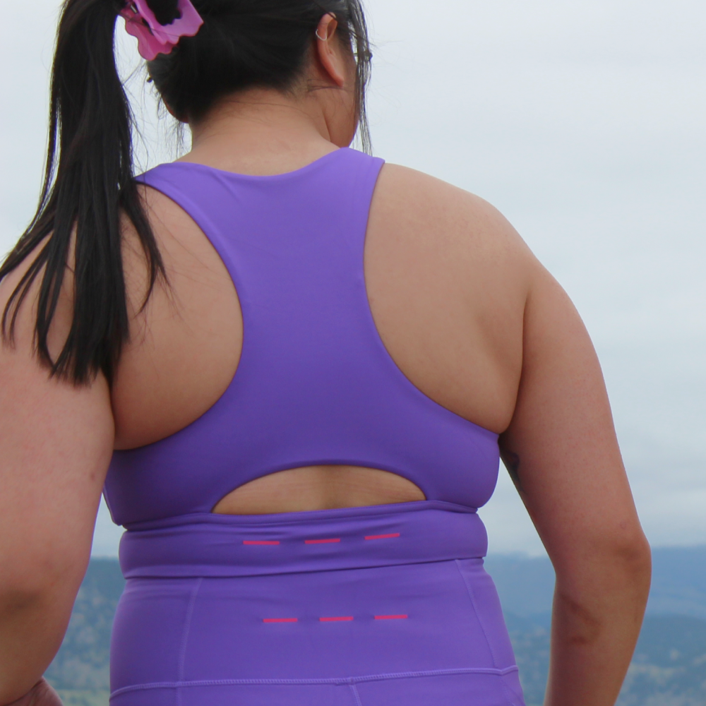 HIGH-NECK SPORTS BRA // COSMIC PURPLE