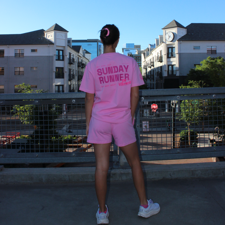 SUNDAY RUNNER TEE // BUBBLEGUM PINK