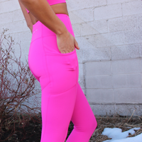 HIGH-RISE LEGGING 25" // HOT PINK