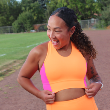 DUO SPORTS BRA // ORANGE TAFFY