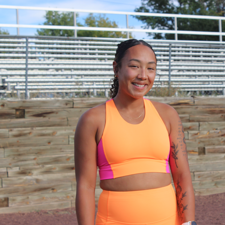 DUO SPORTS BRA // ORANGE TAFFY