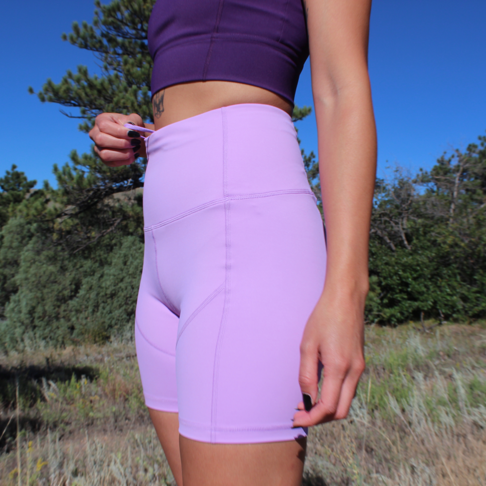 Rae Mode Snatched Biker Shorts - Lavender