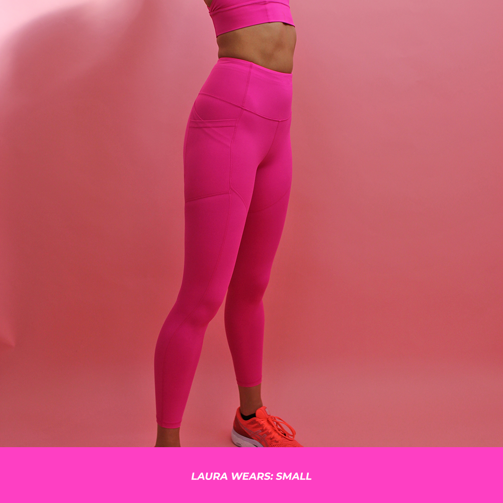 Baby Pink Solid Ankle Length Leggings
